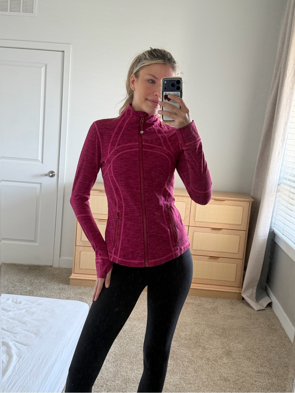 Lululemon Define Jacket — Magenta/Pink Heather, Size 6